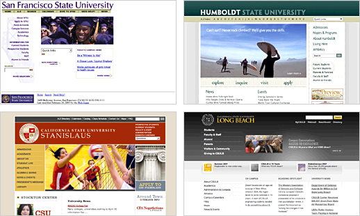4 home pages from CSU sites