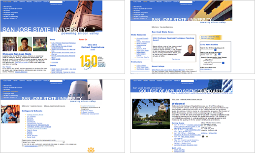 4 pages from a CSU's family of sites