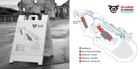 @Large: Ai Weiwei on Alcatraz wayfinding panels