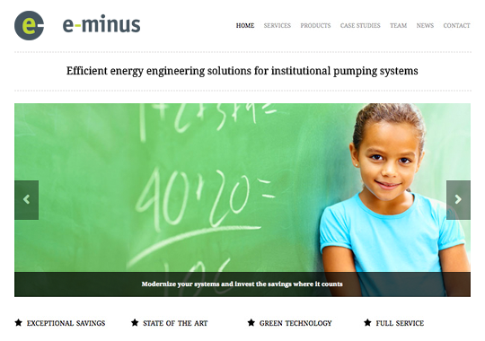 e-minus responsive website home page
