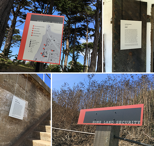 Home Land Security trail signage and exhibition labels