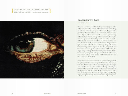 Sanctuary exhibition catalog spread