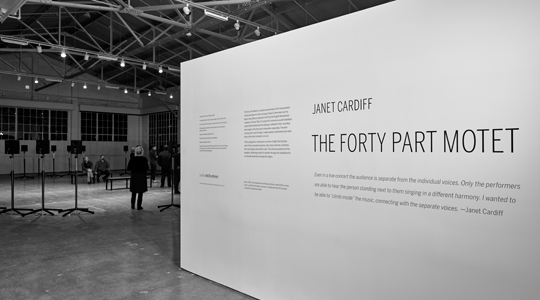 The Forty Part Motet exhibition gallery signage